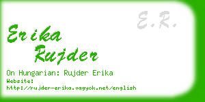 erika rujder business card